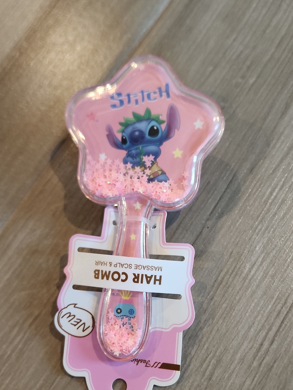 NWT Mini Hair Brush (Pink Stitch)